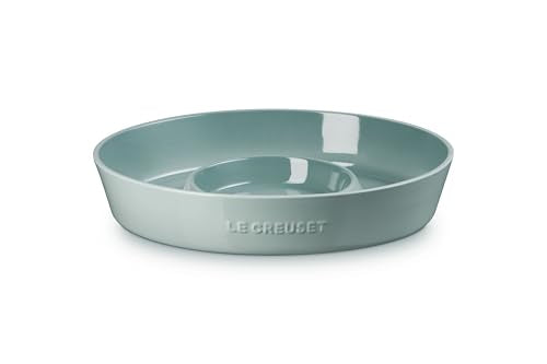 Le Creuset Stoneware Signature Oval Chip and Dip Platter, 13", Sea Salt - color: Sea Salt