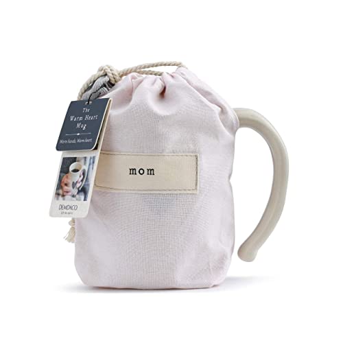 DEMDACO Warm Heart Ivory Stoneware Mom Heart Mug, Hand-Thrown | Meaningful Coffee Mug for Cherished Relationship Reminders, Curved Handle, Comfy Grip, Microwave-Safe, 16 Ounces - style: Mom