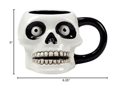 Scaredy Cat 3-D Ceramic Halloween Mugs, Set of 4 – Add spooky fun to your fall mornings with ghost, pumpkin, skull, and black cat designs, perfect for coffee, cocoa, or festive party drinks