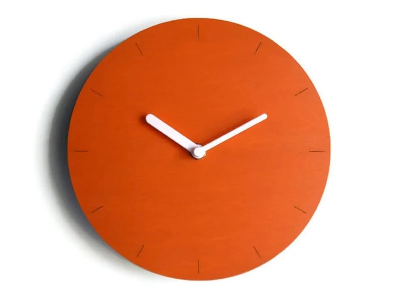 Minimalist Wooden Wall Clock, Modern Round Silent Non-Ticking Clock, Natural Wood Decorative Clock for Living Room Bedroom Office, 12 Inch