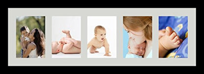 ArtToFrames Collage Photo Frame Single Mat with 5-5x7 Openings with Satin Black Frame and Candlewick mat. - color: 5 - 5x7 - (2137), size: Candlewick