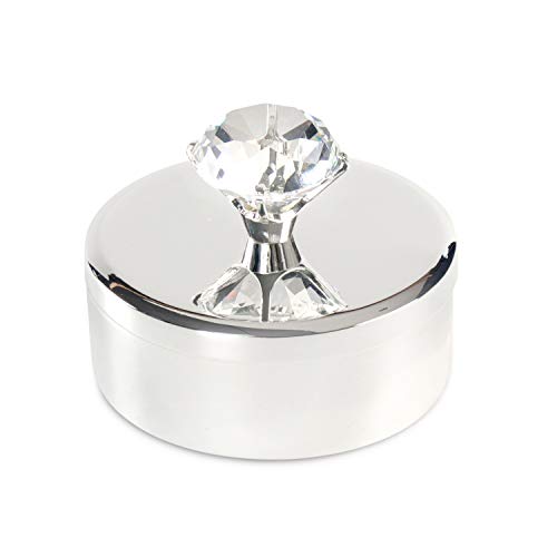 Diamond Silver Keepsake Box,Jewelry Box For Girls Jewelry Trinket Box Unique Gift For Her Crystal Trinket Box - color: Diamond