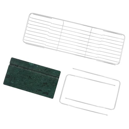Stainless Steel Bathtub Tray, 44.09 lbs Capacity Bath Caddy, Modern Green Marble Bathtub Tray, Expandable Tool for Bathroom, Kitchen & Hotel, Adjustable 26.77-35.5in(Silver+Green)