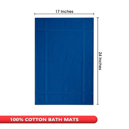 100% Cotton Bath Mat 24x17 Inches, 1350 GSM Thick Plush, Soft Absorbent, Oeko-Tex Certified, Durable Construction- Navy - color: Navy