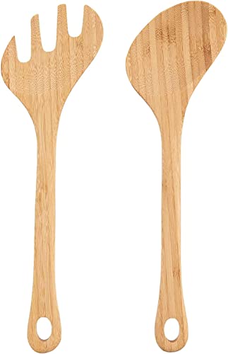 Lipper International Bamboo Wood Salad Bowls with Server Utensils, 7-Piece Set, Assorted Sizes - size: Large, style: 7-Piece Set