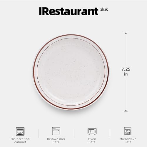 Stoneware Narrow Rim Commercial Grade Dinnerware (Brown Speckle, Plate 7.25") - color: Brown Speckle, size: Plate 7.25"
