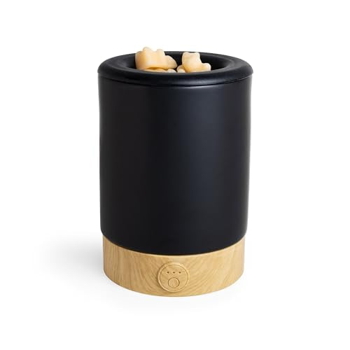 Happy Wax Black Signature Wax Melt Warmer for Scented Wax Melts, Cubes & Tarts – Electric Wax Melter with Automatic Timer and No Scrape Silicone Dish for Easy Wax Removal - color: Black