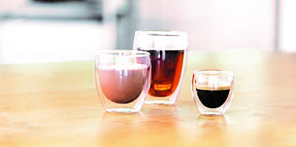 Bodum 8oz Pavina Double Wall Glasses, High Heat Borosilicate Glass, Set of 2, Clear (Pack of 4) - size: 8 oz (Pack of 4), style: Set of 2