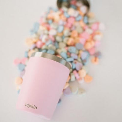 CUPKIN Stackable Stainless Steel Kids Cup Smoothie Tumbler, Powder Coated Insulated Tumblers, BPA Free Lid and Silicone Straw 8 Fl Oz (Pack of 1), Pink - color: Pink, size: 8 Fl Oz (Pack of 1)