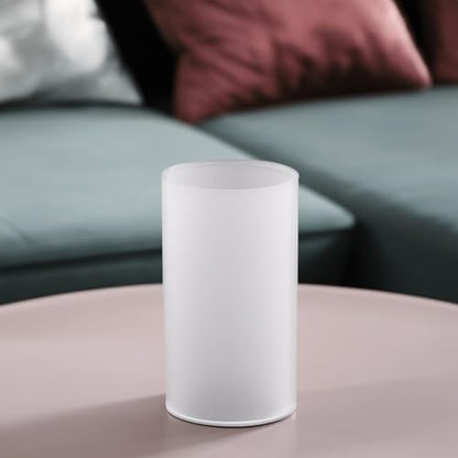 WGVI Hurricane Candle Holder Sleeve, W: 3", Ht: 6", Frosted Glass Cylinder Open Both Ends, Chimney Tube Shade, 2 Pieces - color: Frosted, size: 3x6"H