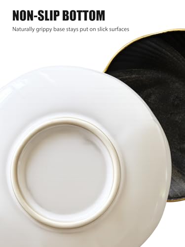 Ceramic Jewelry Tray with Gold Edge, 5 Inch Modern Trinket Dish for Rings, Bracelets & Earrings, Elegant Dresser Organizer (White) - color: White_round