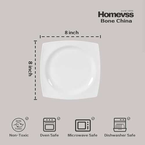 HomeVss, New Bone China Dinnerware Set, Rim Square Shape, 16pc Set - color: Square Rim, size: Service for 4 - 16pc Set
