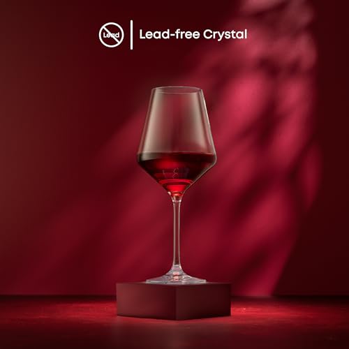 JoyJolt Layla Italian Red Wine Glasses, Set of 4, 17 oz Clear – Made in Europe - style: Red Wine Glasses