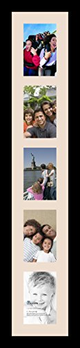 ArtToFrames Collage Photo Frame Single Mat with 5-4x6 Openings with Satin Black Frame and Alabaster mat. - color: 5 - 4x6 - (2139), size: Alabaster