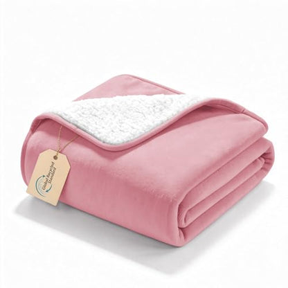 gogobunny Waterproof Bed Blanket, Reversible Sherpa Fleece Throw Blanket for Dog Puppy Cat, Furniture Cover Protects Bed Couch Sofa from Liquid Pee and Pet Fur (Pink, 25x35 inches) - color: Pink, size: 25x35 inches