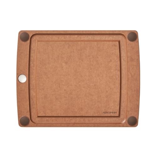 Epicurean All-In-One Cutting Board with Non-Slip Feet and Juice Groove - Non-toxic, Dishwasher Safe, Made in the USA, 11.5" x 9", Nutmeg - color: Nutmeg/Brown, size: 11.5"L x 9"W