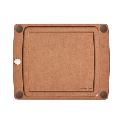 Epicurean All-In-One Cutting Board with Non-Slip Feet and Juice Groove - Non-toxic, Dishwasher Safe, Made in the USA, 11.5" x 9", Nutmeg - color: Nutmeg/Brown, size: 11.5"L x 9"W