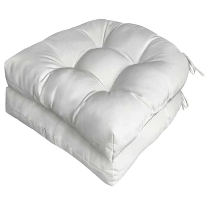 Gnostik 2 Pack Outdoor Patio Chair Cushions Waterproof Rocking Chair Cushion U Shaped Patio Replacement Cushions with Ties for Porch, Garden,18.6" x 18.6", White - color: White