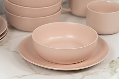 10 Strawberry Street Wazee Matte Coupe Dinnerware, Bowl, Blush, Set of 6 - color: Blush, size: 7.5" Dinner Bowl, style: Dinner Bowl