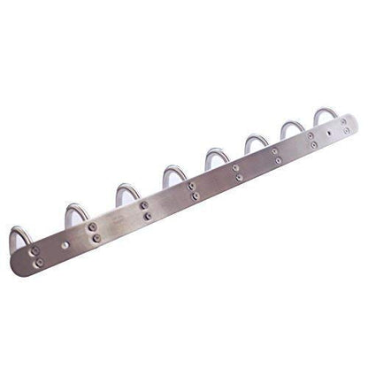 Coat Hook Rack with 8 Round Hooks - Premium Modern Wall Mounted - Ultra durable with solid steel construction, Brushed stainless steel finish, Super easy installation, Rust and water proof - style: 8 Round Hooks