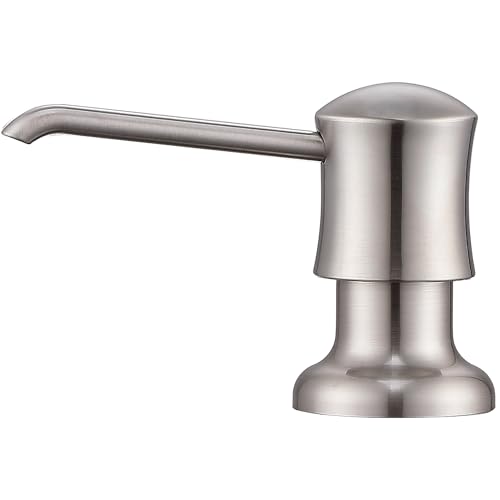 Ultimate Unicorn Soap Dispenser for Kitchen Sink, Soap Pump Brushed Nickel | Built-in and Top Refillable, with Soap Bottle, DIY Installation, Fits 1.1–1.5 in Sink Holes, for Dish Soap or Lotion - color: Brushed Nickel, size: with Bottle