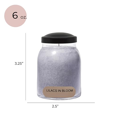 A Cheerful Giver - Lilacs In Bloom Baby Scented Glass Jar Candle (6oz) with Lid & True to Life Fragrance Made in USA - size: 6oz Baby