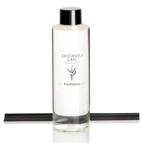 Chloefu LAN Eucalyptus Diffuser Refill Scented Oil 6.76 fl oz Natural Essential Oil - Best for Farmhouse Bathroom Decor, Air Diffuser, 0% Alcohol, Non Toxic Air Freshener - color: Eucalyptus