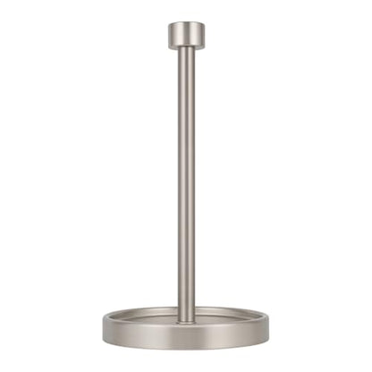 Ivilon Countertop Paper Towel Holder - Modern End Cap Minimalist Design - Color Brushed Nickel - color: Brushed Nickel