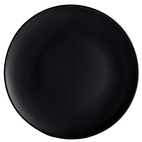 Restaurant Value, Stoneware Coupe Shape Plate 7 1/4", Matte Black, Case of 36 - color: Matte Black, size: Plate 7.25"