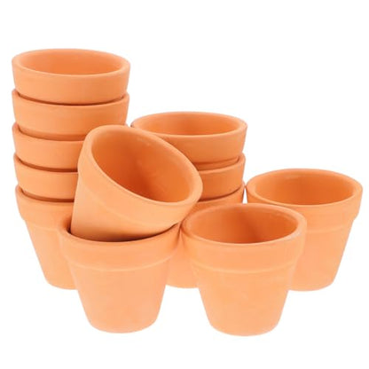 DECHOUS 12-Pack Mini Terracotta Pots, 2.16 Inch Clay Planters | Small Plant Pots with Drainage Holes for Succulents, Cactus, Herbs, Seedlings, Indoor Gardening, DIY Crafts