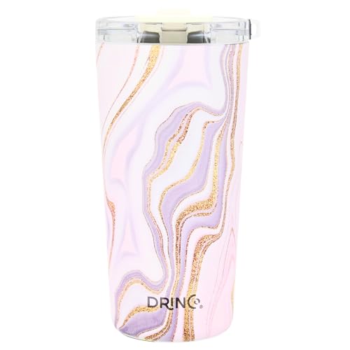 Drinco - 20 oz Stainless Steel Tumbler | Double Walled Vacuum Insulated Mug With Lid, 2 Straws, For Hot & Cold Drinks (20oz Rosa Gold) - color: 20oz Rosa Gold