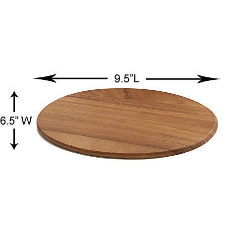 Woodard & Charles 6 Acacia Wood Serving Boards w/White Stand, 7 Piece Set | 9.5" x 6.5" Wood Serving Boards on a Stand; Serve Sushi, Cheese, Charcuterie, Appetizers and Small Bites for Any Party - color: White, size: 7 Piece Set