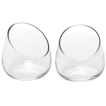 MyGift 5 Inch Premium Clear Glass Air Plant Terrarium, Mini Candy Bowl Jar, Tealight Candle Holder, Succulent Cactus Plant Vase, Set of 2 - size: Set of 2