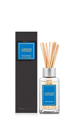 Areon Home Fragrance Luxury Perfume Reed Diffuser + 10 Rattan Reeds, Blue Crystal PSL06 85ml - color: Blue Crystal, size: 85ml