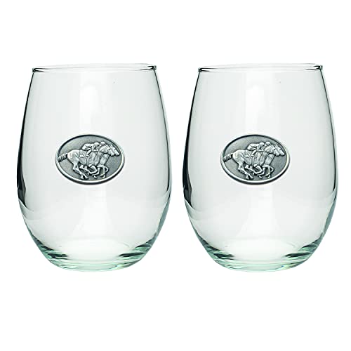 Heritage Pewter By a Nose Stemless Glass Goblets – Set of 2 | 15 OZ Goblet Wine Glasses | Expertly Crafted Pewter Glass - style: By a Nose