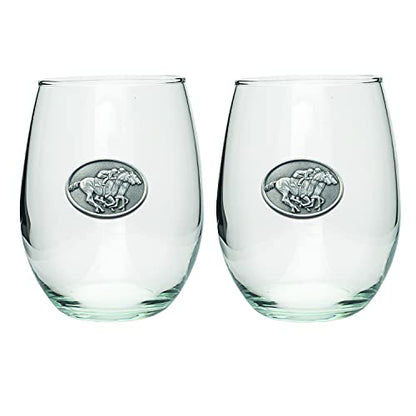 Heritage Pewter By a Nose Stemless Glass Goblets – Set of 2 | 15 OZ Goblet Wine Glasses | Expertly Crafted Pewter Glass - style: By a Nose