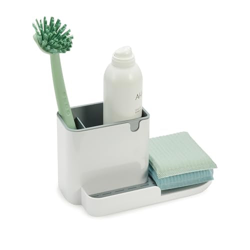 Amazon Basics Kitchen Sink Caddy Organizer for Sponge and Brush Storage, Large, White - size: Large