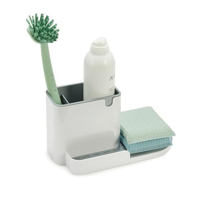Amazon Basics Kitchen Sink Caddy Organizer for Sponge and Brush Storage, Large, White - size: Large