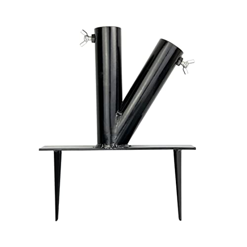 Hi Flame Outdoor Lawn Umbrella Stand Steel Parasol Holder with 2 Positions for Park, Patio, Beach, Black