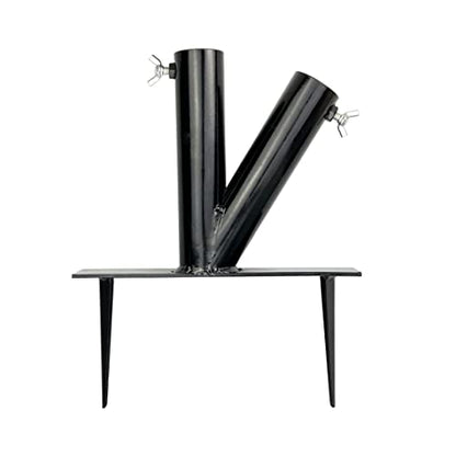 Hi Flame Outdoor Lawn Umbrella Stand Steel Parasol Holder with 2 Positions for Park, Patio, Beach, Black