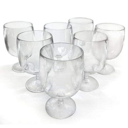 Lily's Home Unbreakable Plastic Wine Glasses Set of 8, 12 oz Shatterproof Stackable Tumblers, Reusable BPA Free Goblets for Indoor and Outdoor Use. Made in Taiwan (Clear) - color: Clear