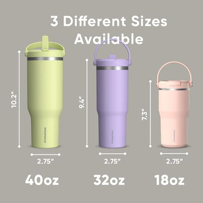 Hydrapeak Nomad 32oz Stainless Steel Insulated Travel Tumbler with Handle & Straw Lid, Leakproof, Cupholder Friendly, Back to School, College Dorm, Gym & Everyday Hydration, Cold 24 Hours (Ivory) - color: Ivory