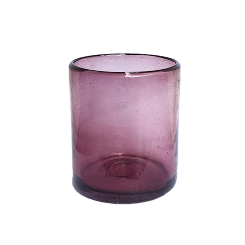 Solid Amethyst 9 oz Short Tumblers (set of 6), Recycled Glass, Lead-free, Toxin-Free (9oz Tumbler) - color: Amethyst, size: 9 oz
