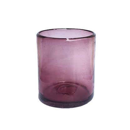 Solid Amethyst 9 oz Short Tumblers (set of 6), Recycled Glass, Lead-free, Toxin-Free (9oz Tumbler) - color: Amethyst, size: 9 oz