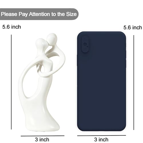 Modern Abstract Couple Statue, Kissing Lovers Sculpture Figurine for Home Decor Living Room Bedroom Bookshelf Office, Gift for Wedding Anniversaries, Love Decor Ornament for Valentines - Style A-White - style: Style A-White