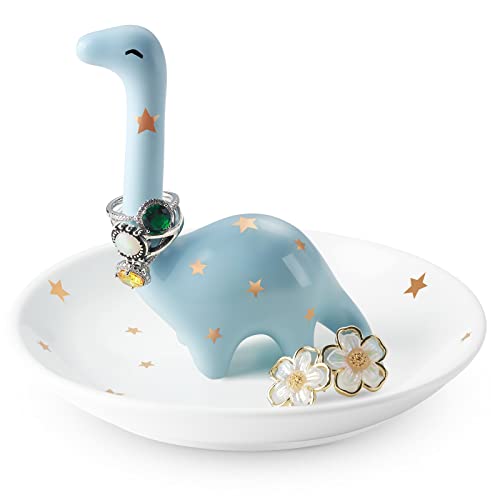 PUDDING CABIN Dinosaur Ring Holder for Jewelry, Gifts for Women Girls Birthday Wedding Graduation Valentines Bday Gift, Jewelry Dish Tray for Rings Bracelets Necklace Organizer - style: Dinosaur
