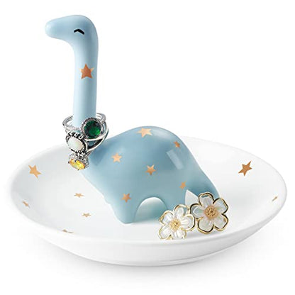 PUDDING CABIN Dinosaur Ring Holder for Jewelry, Gifts for Women Girls Birthday Wedding Graduation Valentines Bday Gift, Jewelry Dish Tray for Rings Bracelets Necklace Organizer - style: Dinosaur