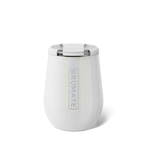 BrüMate Uncork'd 14oz Insulated Wine Tumbler, Glitter White | 100% Leakproof, Locking Lid, Insulated Stainless Steel, Travel & Outdoors, Glass-Free Zone Friendly, 4+ Hours Cold - color: Glitter White