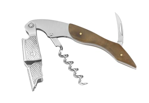 ELEGANTZ Wine Bottle Opener Set – Premium Corkscrew with Foil Cutter & Beer Bottle Opener – Ergonomic Wooden Handle for Smooth Cork Removal – Sommelier Accessories Gift for Wine Lovers - color: Bai Ying Wood