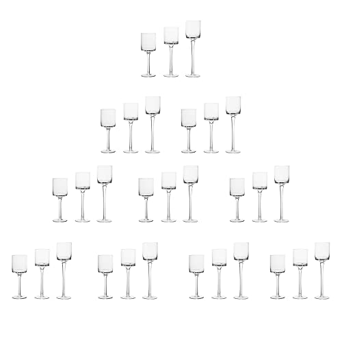 10 Sets (30 Pcs) Candlestick & Tealight Candle Holders Tall High Elegant Clear Glass Tealight Holder Suitable for Candles Under 6cm (2.36") in Diameter Fit Home Party Wedding Table Centerpiece Decor - color: 10sets Clear